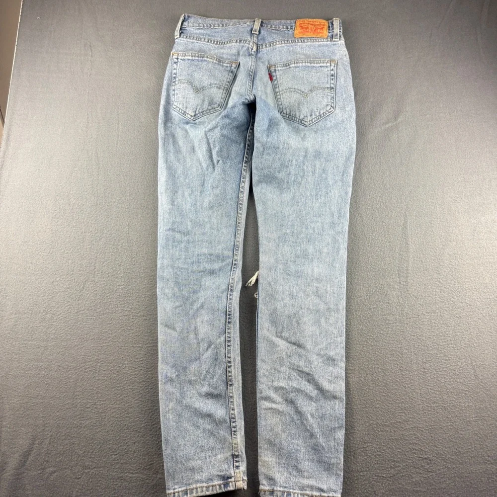 Levis 512 Jeans Men's 29x32 (Fits 30x32) Blue Slim Taper Light Wash Distressed